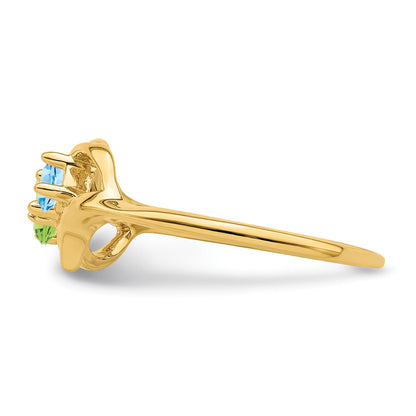 14k Polished 2-Stone Mothers Ring Mounting