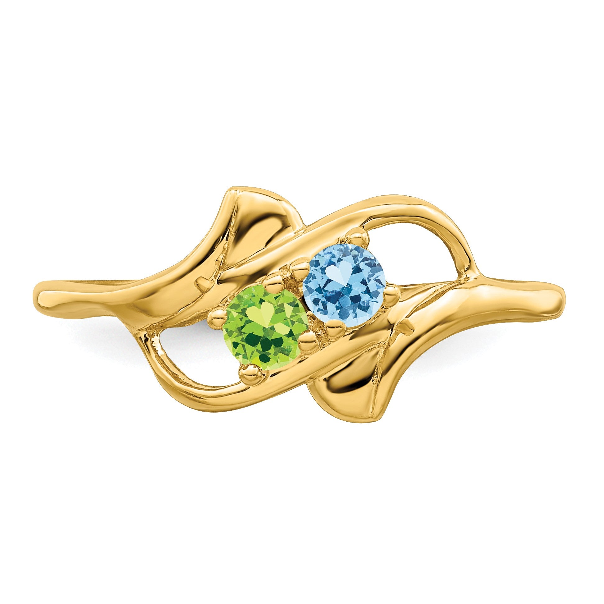 14k Polished 2-Stone Mothers Ring Mounting