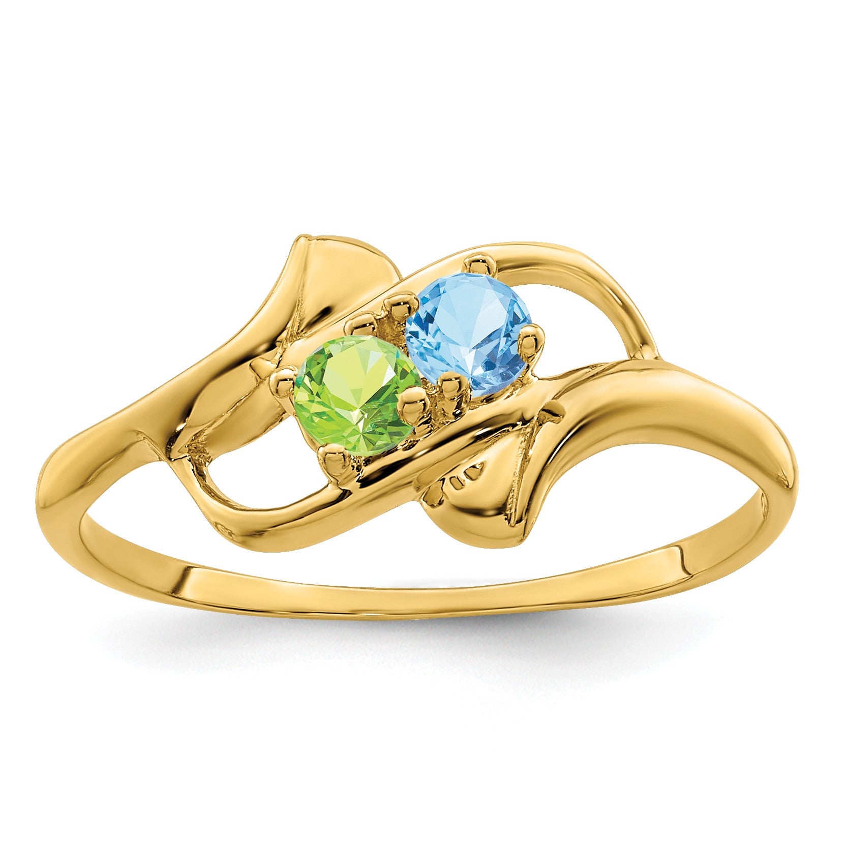 14k Polished 2-Stone Mothers Ring Mounting