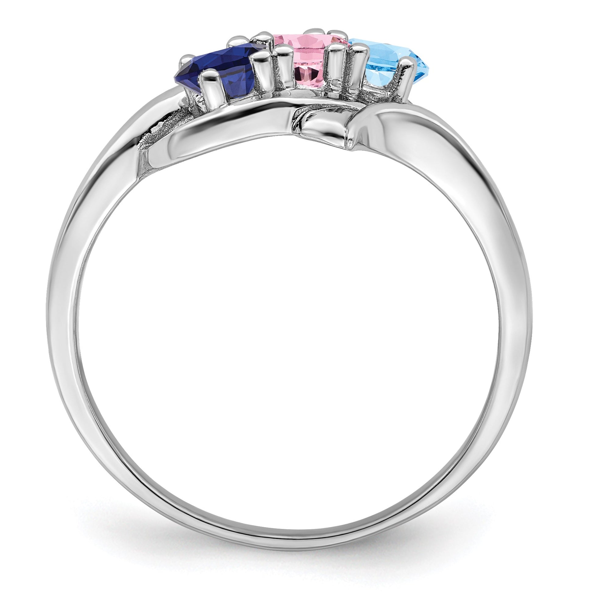 Sterling Silver Rhodium-plated Family Jewelry Mounting