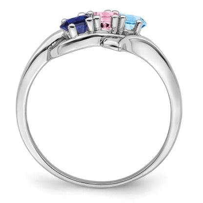 Sterling Silver Rhodium-plated Family Jewelry Mounting