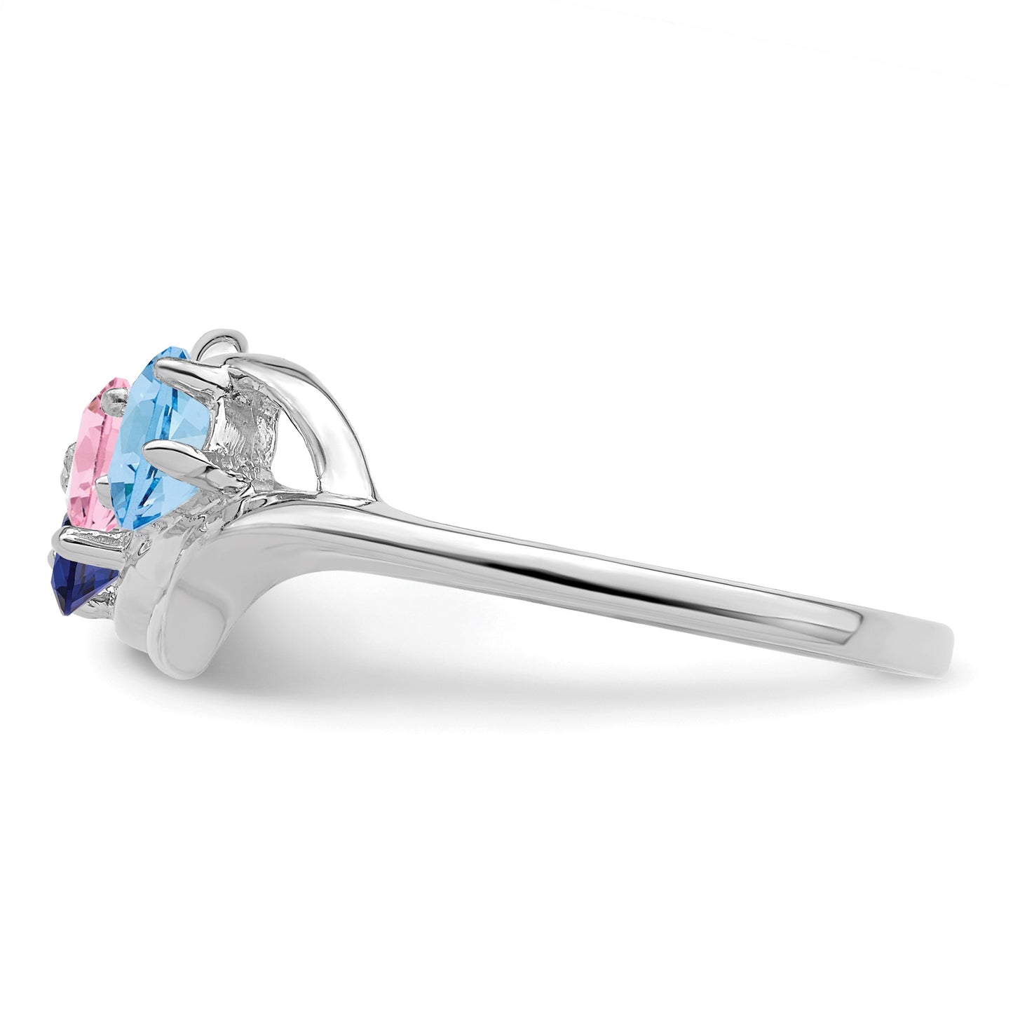 Sterling Silver Rhodium-plated Family Jewelry Mounting