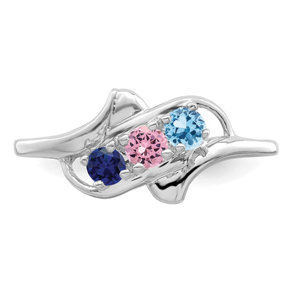 Sterling Silver Rhodium-plated Family Jewelry Mounting