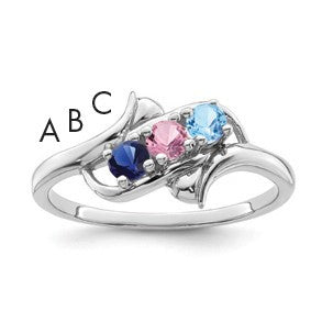 Sterling Silver Rhodium-plated Family Jewelry Mounting
