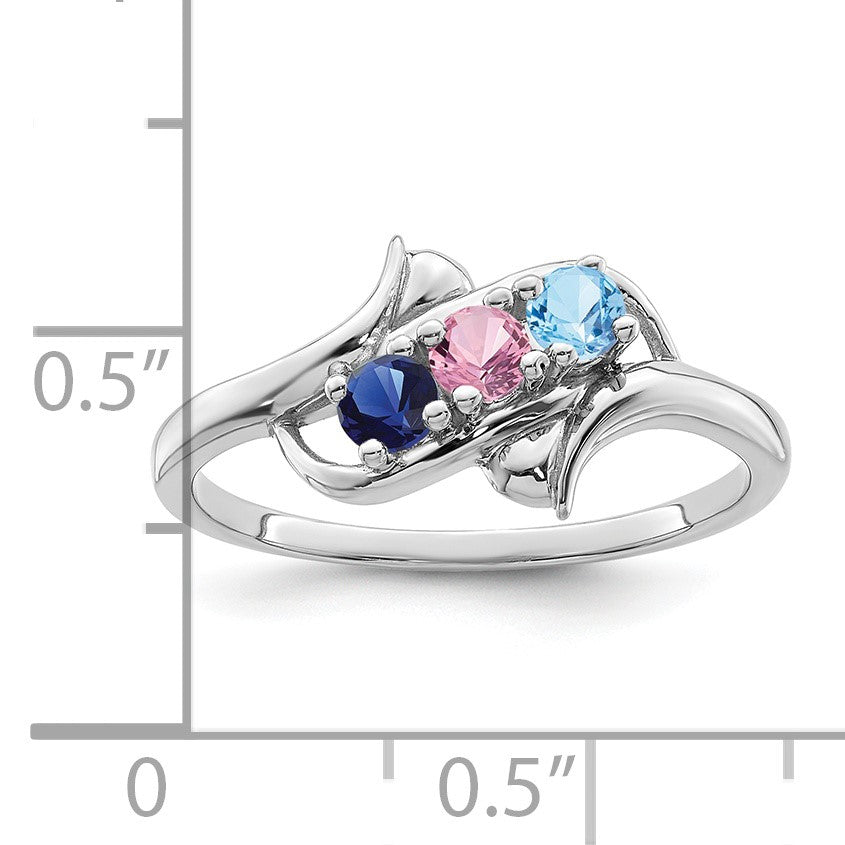 Sterling Silver Rhodium-plated Family Jewelry Mounting