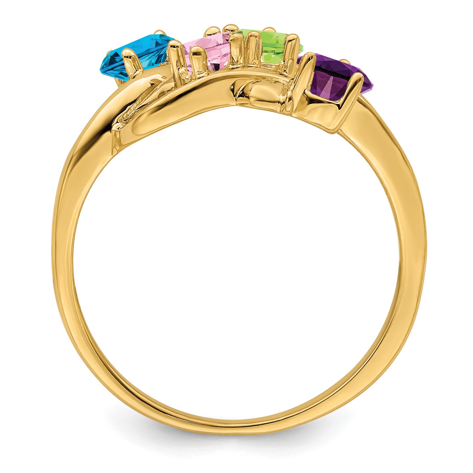 14k Polished 4-Stone Mothers Ring Mounting