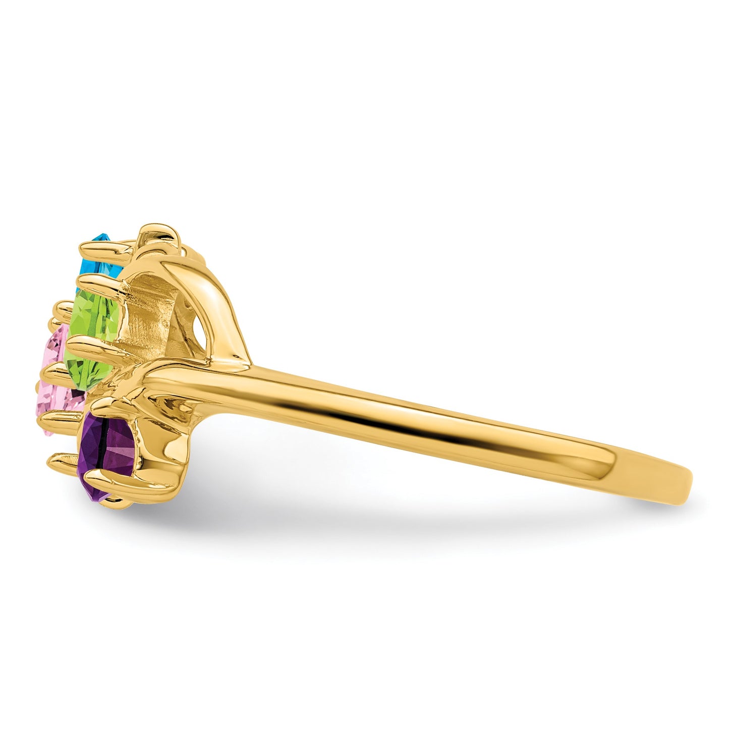 14k Polished 4-Stone Mothers Ring Mounting