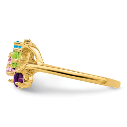 14k Polished 4-Stone Mothers Ring Mounting