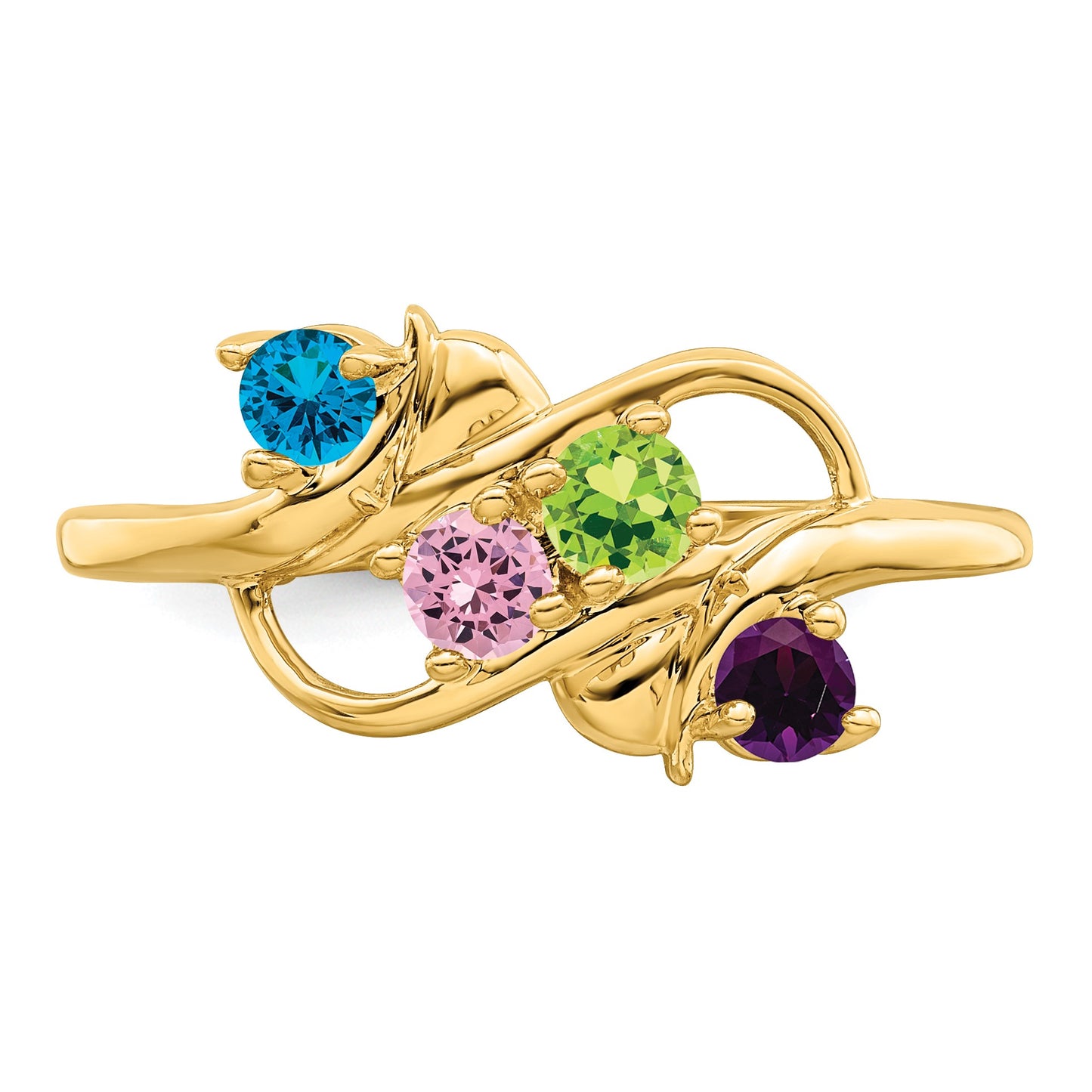 14k Polished 4-Stone Mothers Ring Mounting