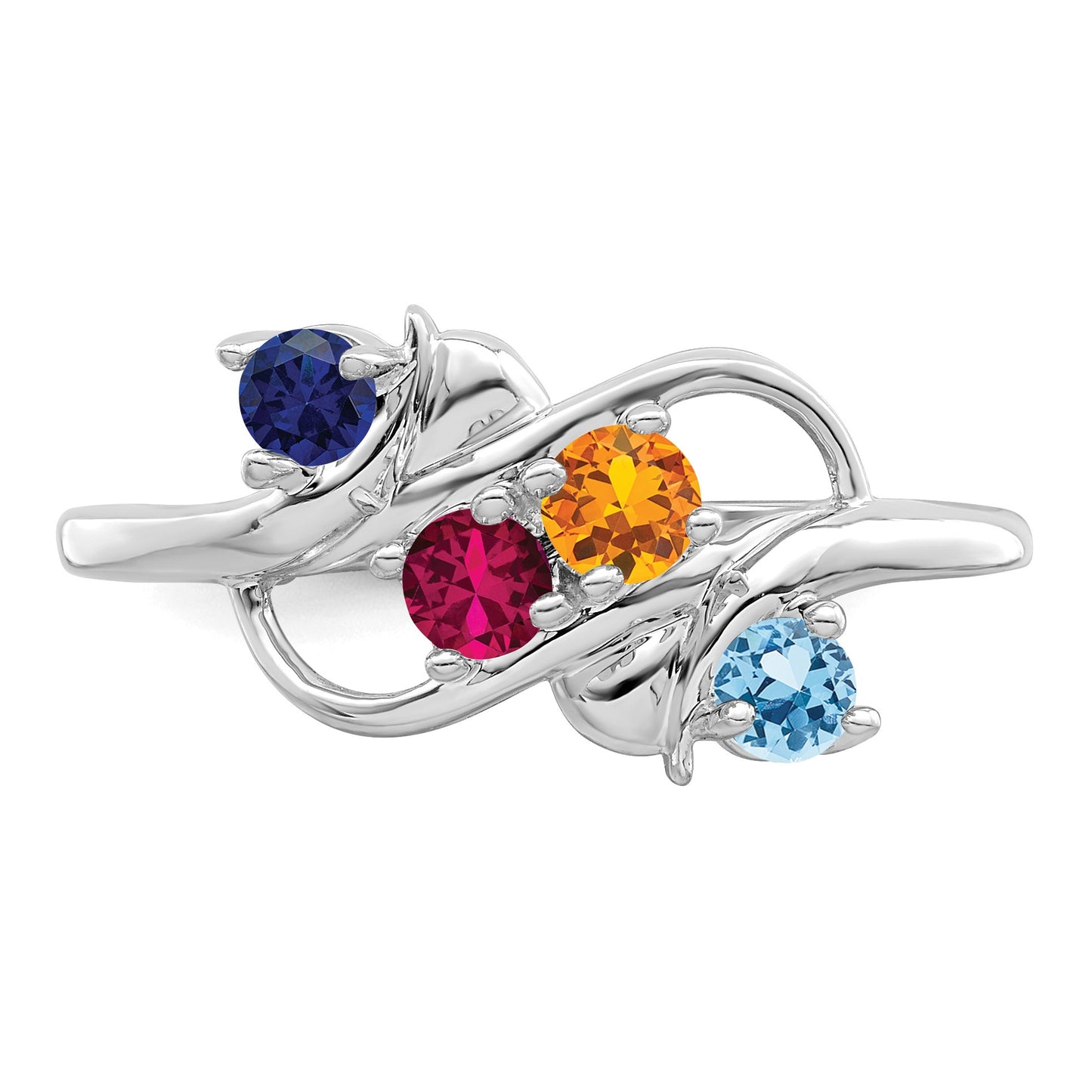 Sterling Silver Rhodium-plated Family Jewelry Mounting