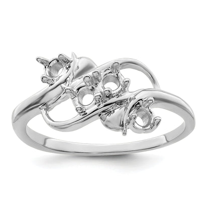 Sterling Silver Rhodium-plated Family Jewelry Mounting