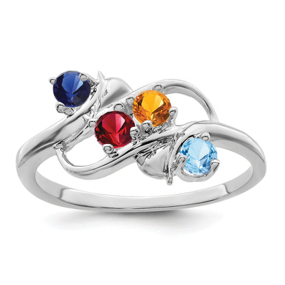 Sterling Silver Rhodium-plated Family Jewelry Mounting