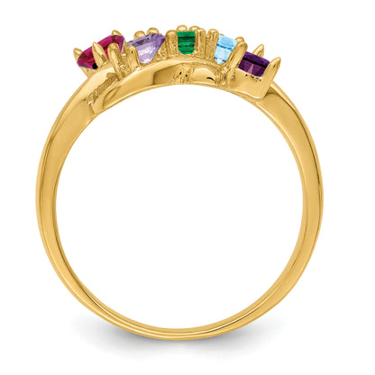14k Polished 5-Stone Mothers Ring Mounting