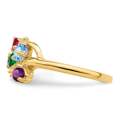 14k Polished 5-Stone Mothers Ring Mounting