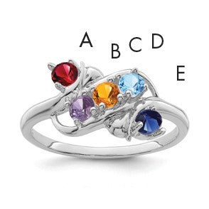 Sterling Silver Rhodium-plated Family Jewelry Mounting
