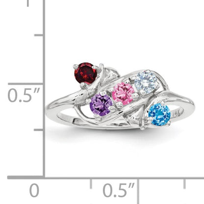 Sterling Silver Rhodium-plated Family Jewelry Mounting