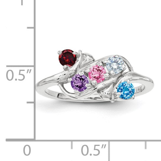 Sterling Silver Rhodium-plated Family Jewelry Mounting