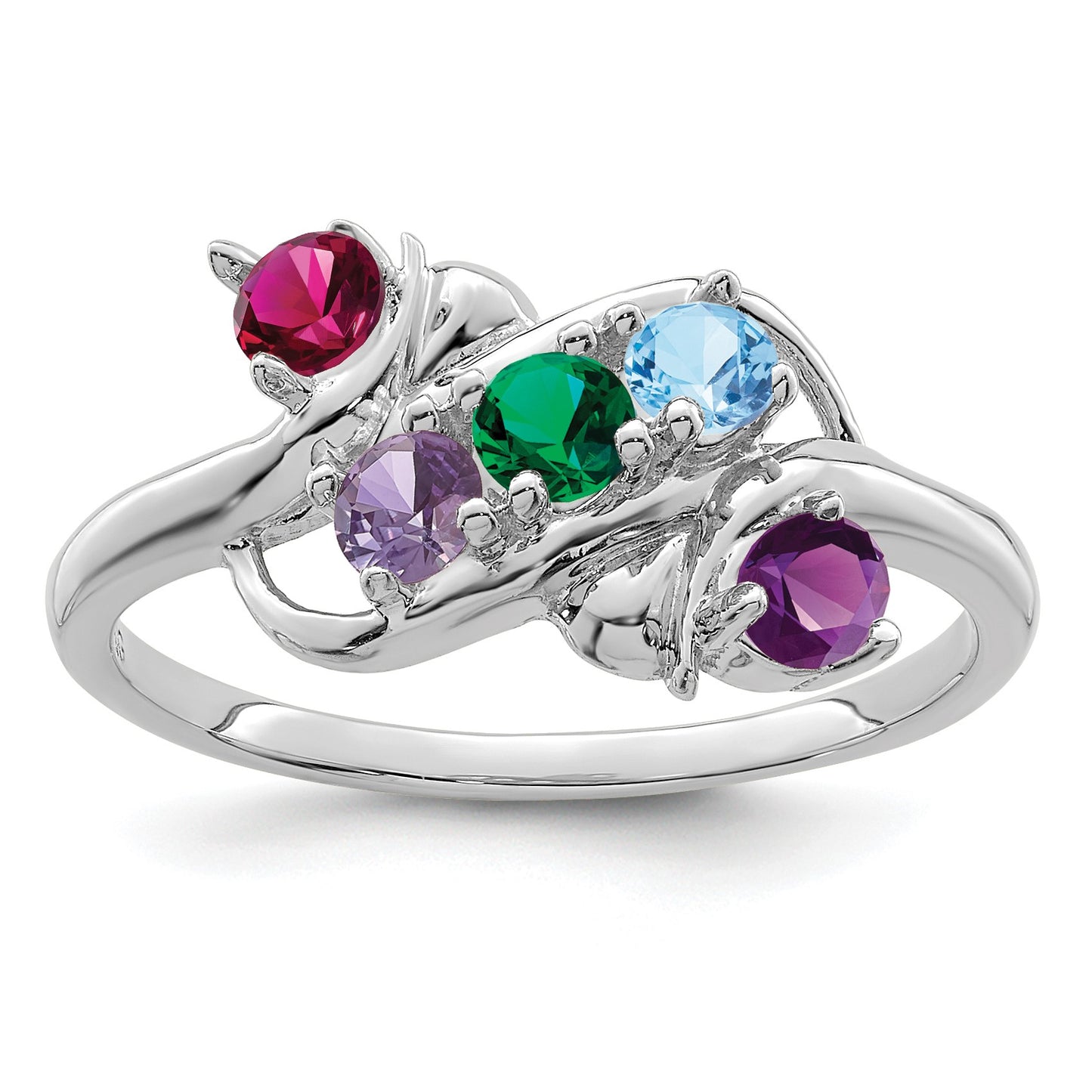 Sterling Silver Rhodium-plated Family Jewelry Mounting
