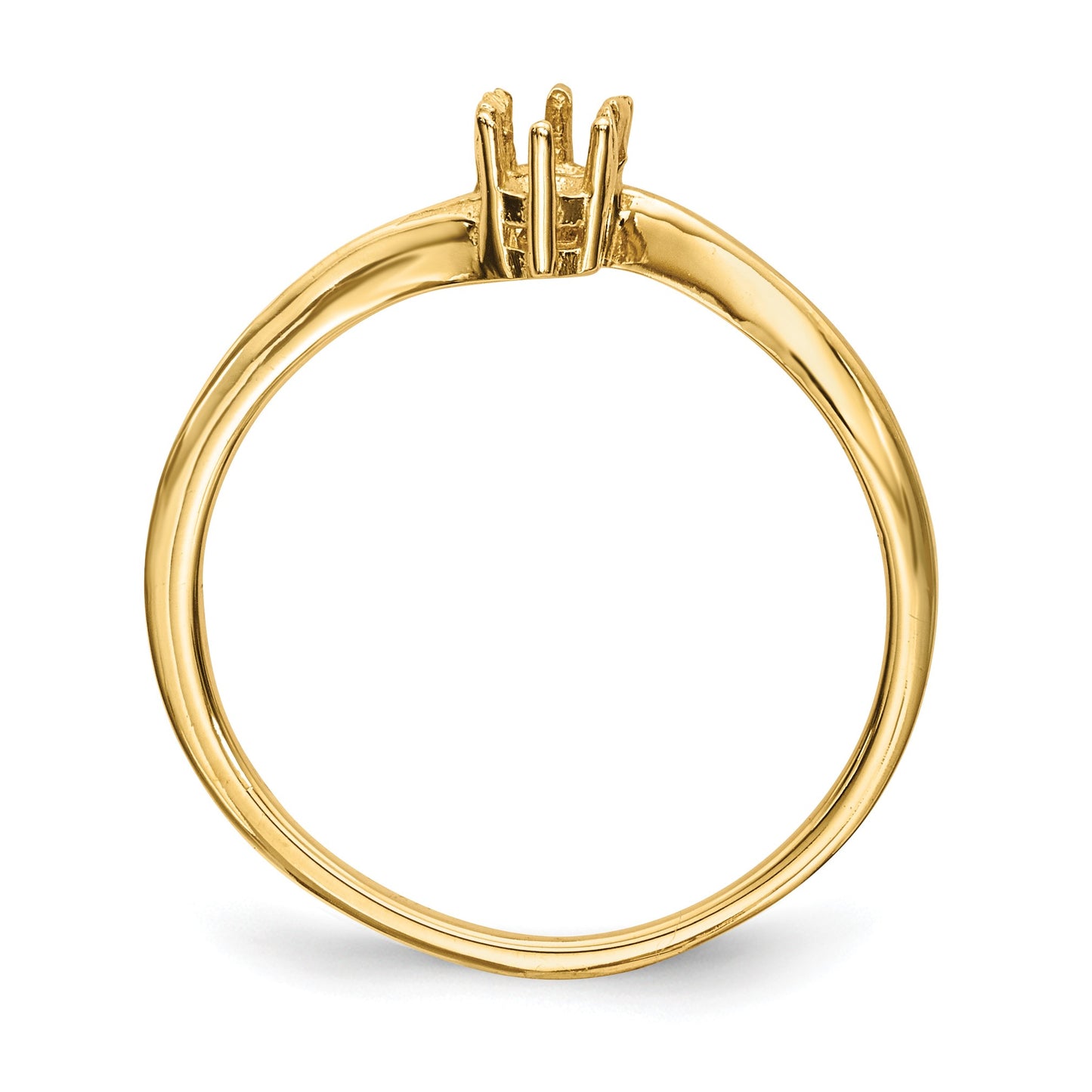 14k Polished 2-Stone Mothers Ring Mounting