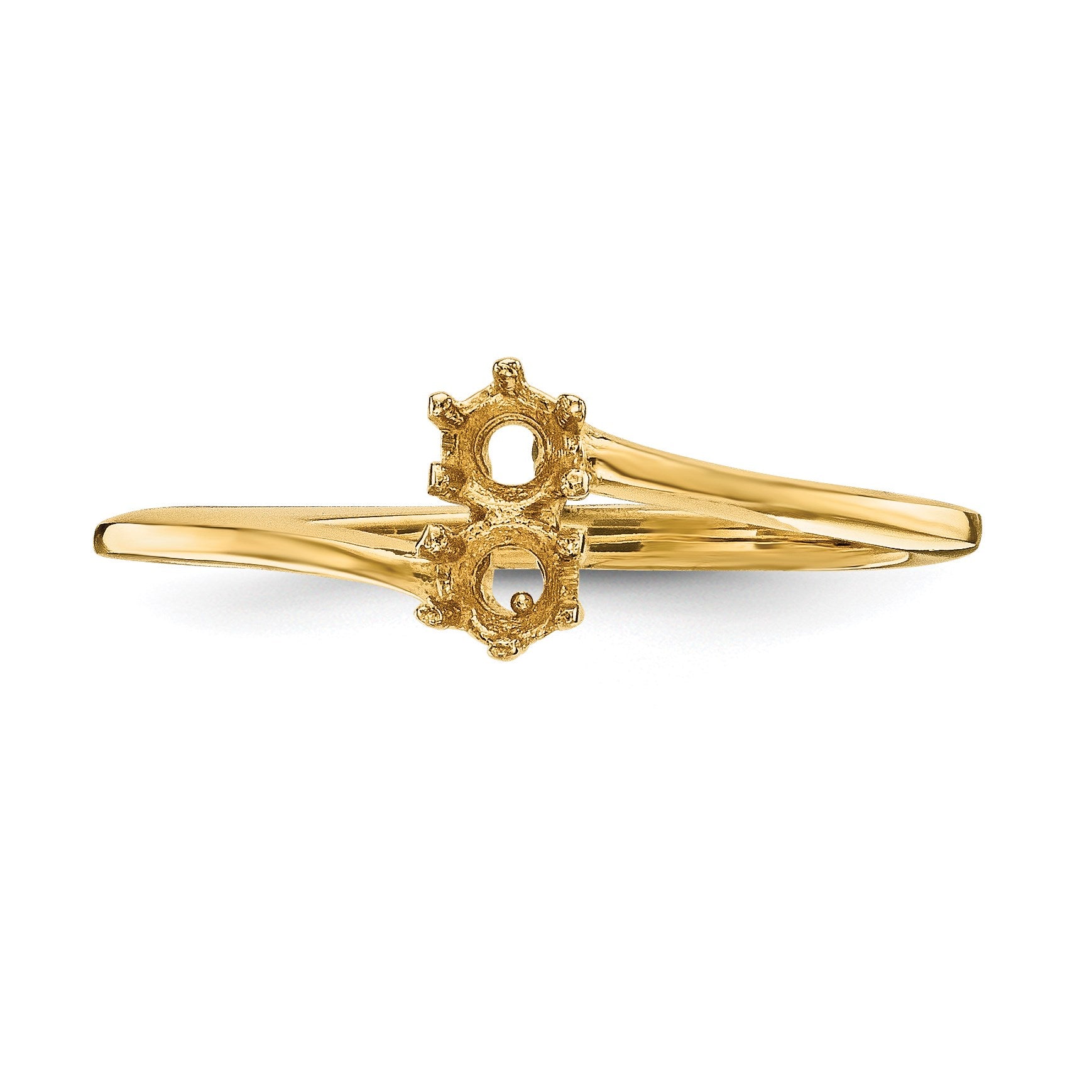 14k Polished 2-Stone Mothers Ring Mounting