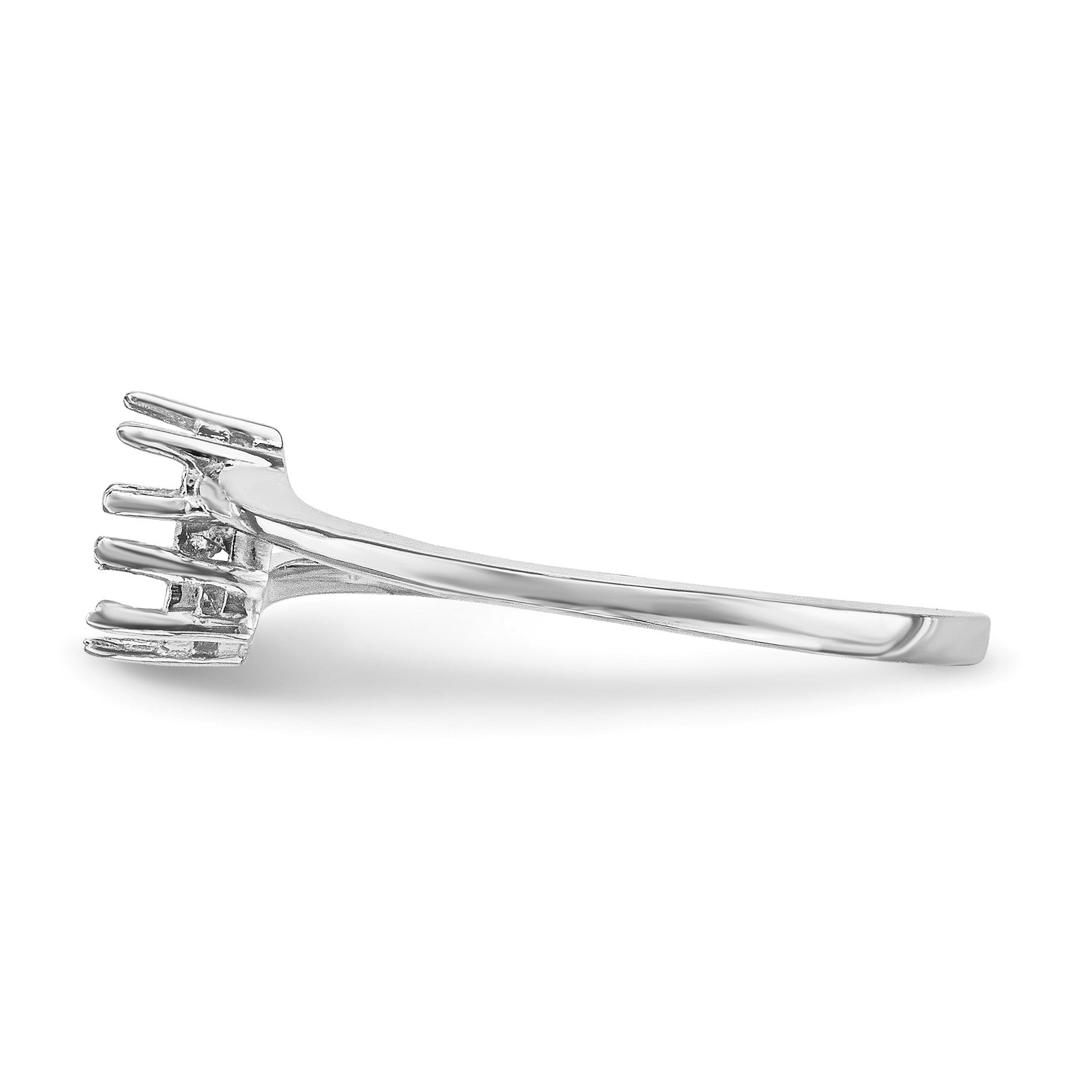 14k White Gold Polished 2-Stone Mothers Ring Mounting