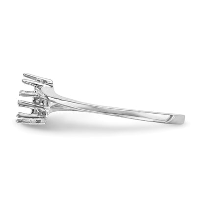 14k White Gold Polished 2-Stone Mothers Ring Mounting