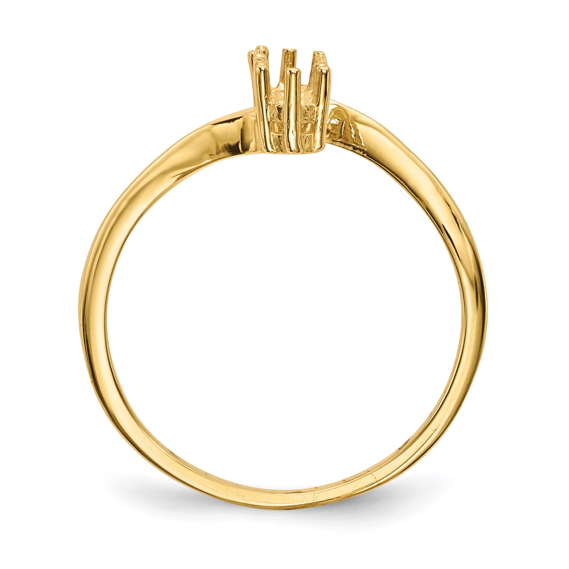 14k Polished 3-Stone Mothers Ring Mounting