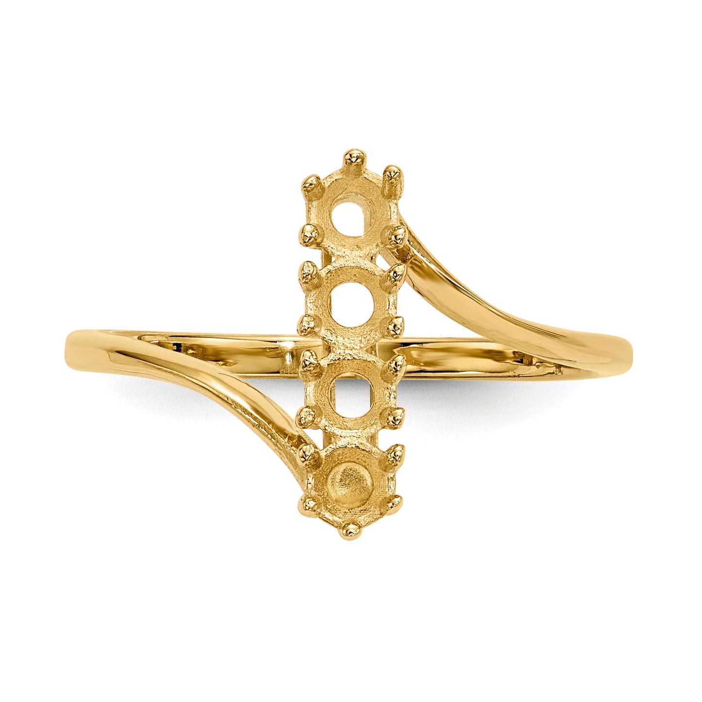 14k Polished 4-Stone Mothers Ring Mounting