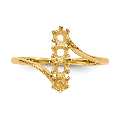 14k Polished 4-Stone Mothers Ring Mounting