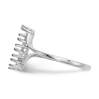 14k White Gold Polished 4-Stone Mothers Ring Mounting