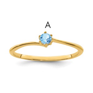 14k Polished 1-Stone Mothers Ring Mounting