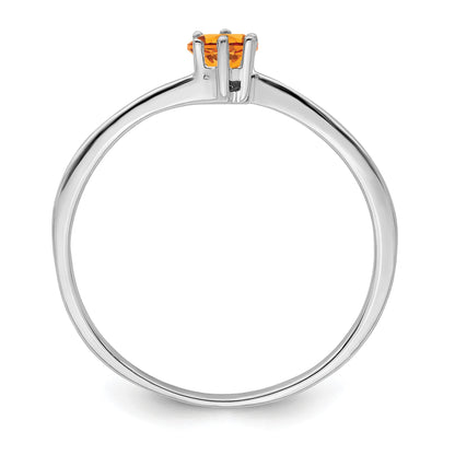 14k White Gold Polished 1-Stone Mothers Ring Mounting