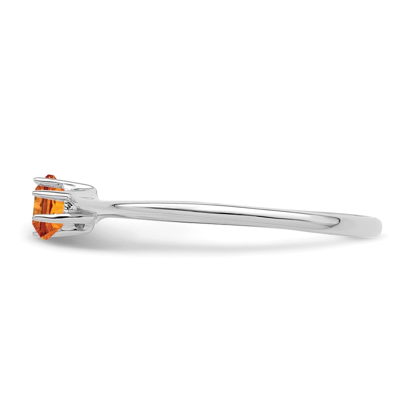 14k White Gold Polished 1-Stone Mothers Ring Mounting