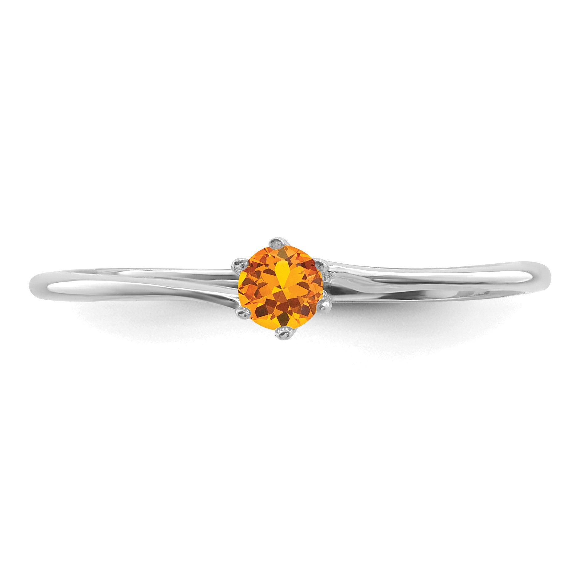 14k White Gold Polished 1-Stone Mothers Ring Mounting