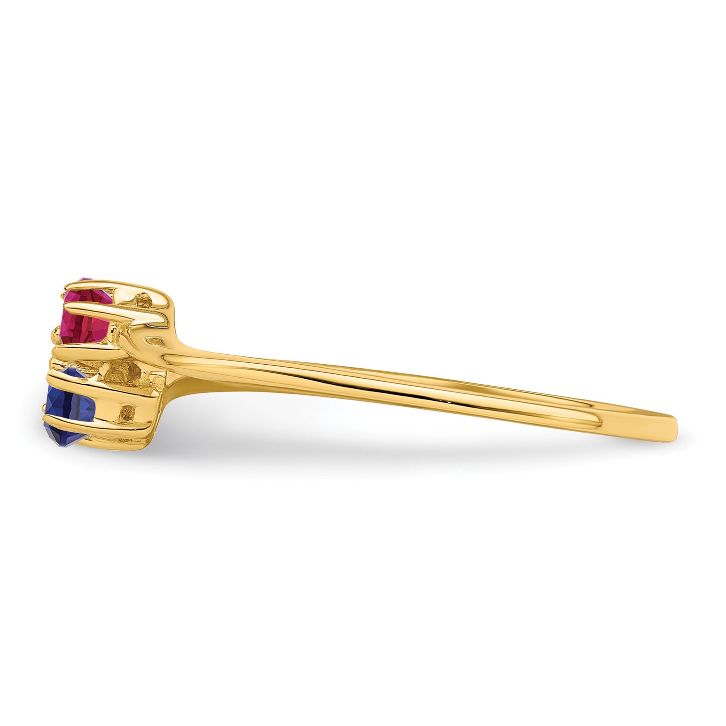 14k Polished 2-Stone Mothers Ring Mounting