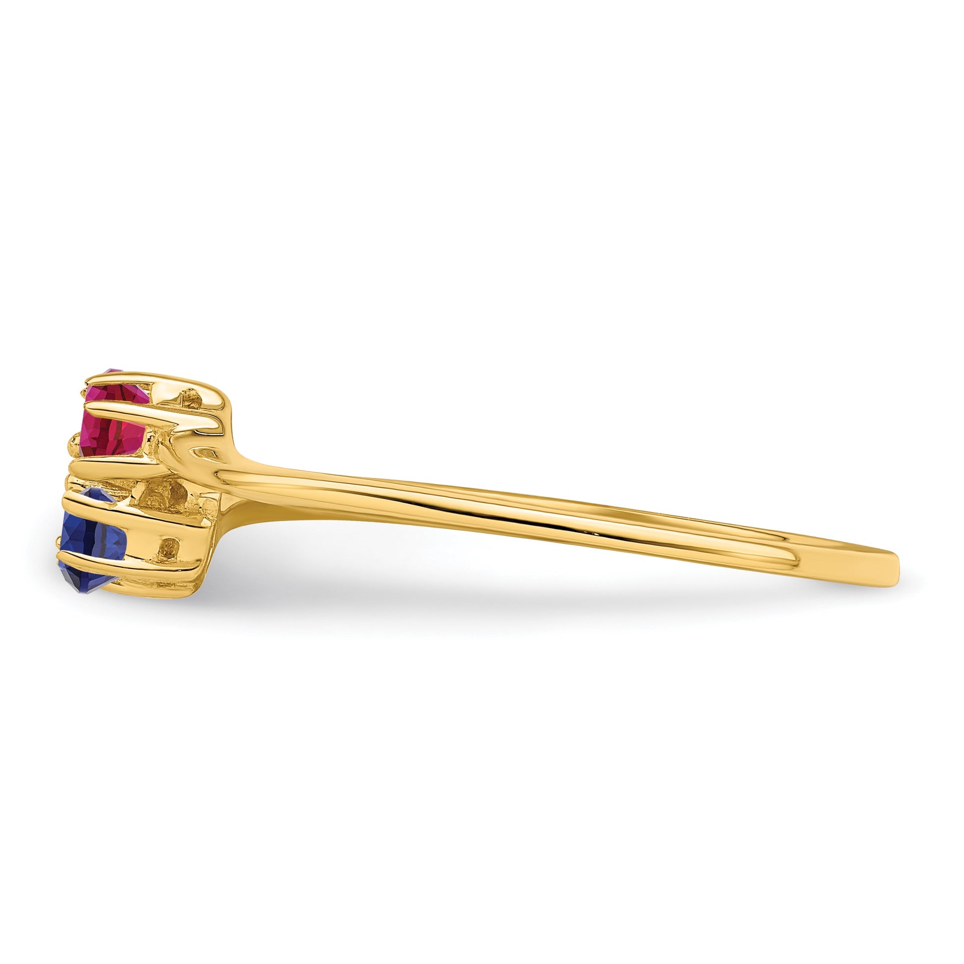 14k Polished 2-Stone Mothers Ring Mounting