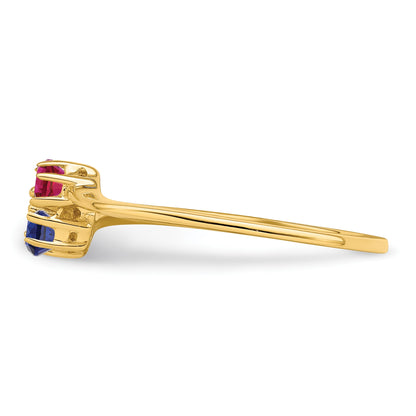 14k Polished 2-Stone Mothers Ring Mounting