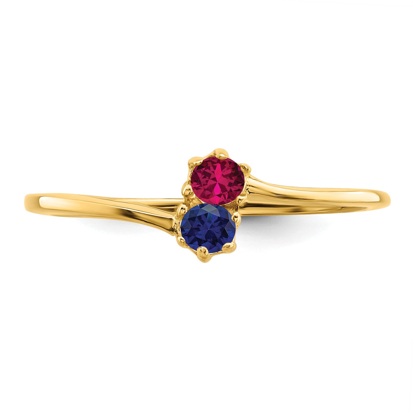 14k Polished 2-Stone Mothers Ring Mounting