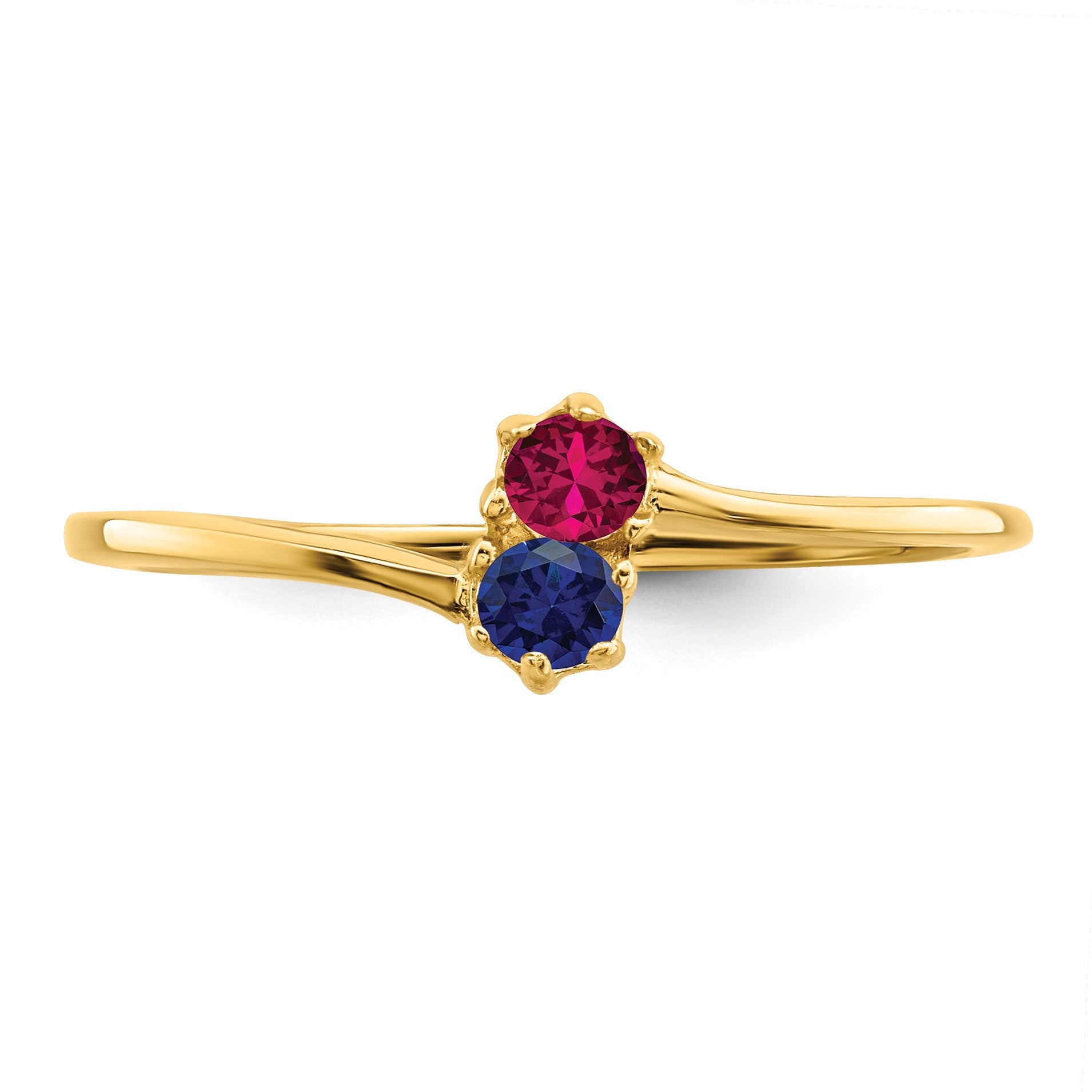 14k Polished 2-Stone Mothers Ring Mounting