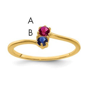 14k Polished 2-Stone Mothers Ring Mounting