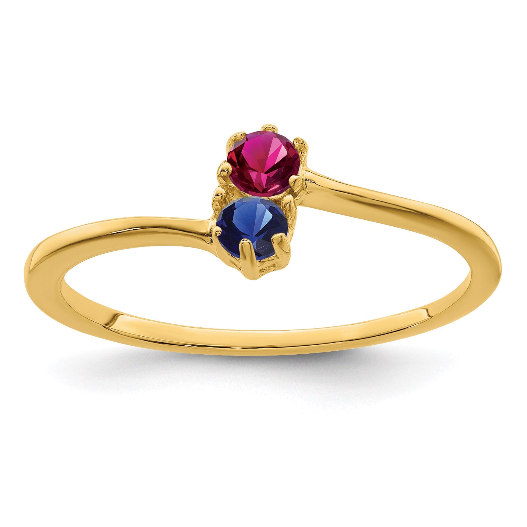 14k Polished 2-Stone Mothers Ring Mounting