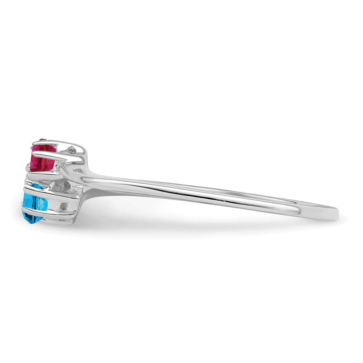 14k White Gold Polished 2-Stone Mothers Ring Mounting