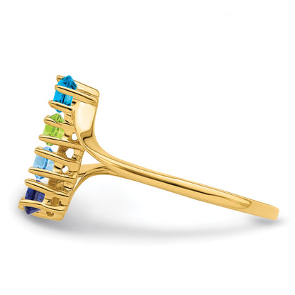14k Polished 4-Stone Mothers Ring Mounting