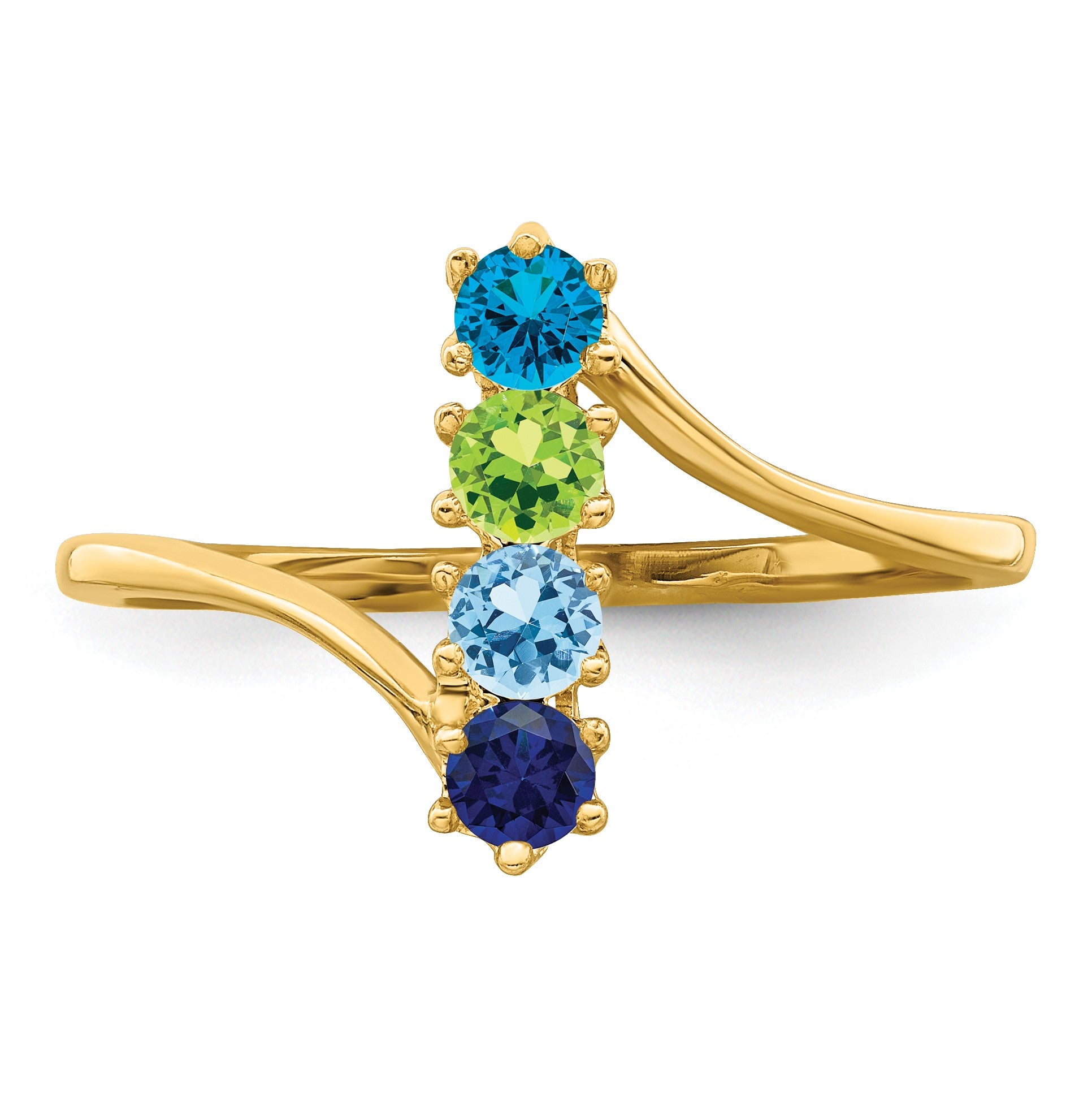 14k Polished 4-Stone Mothers Ring Mounting