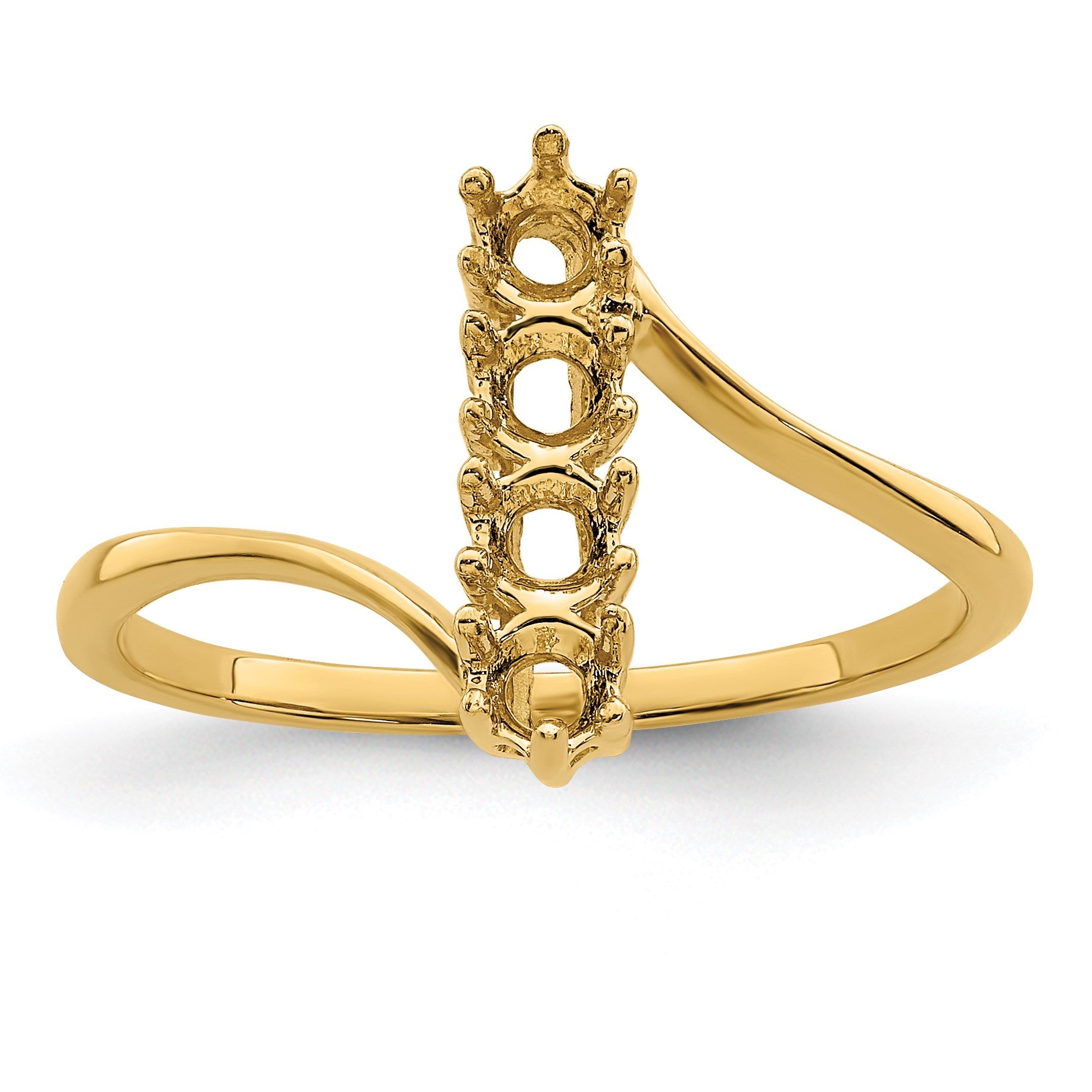 14k Polished 4-Stone Mothers Ring Mounting