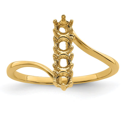 14k Polished 4-Stone Mothers Ring Mounting