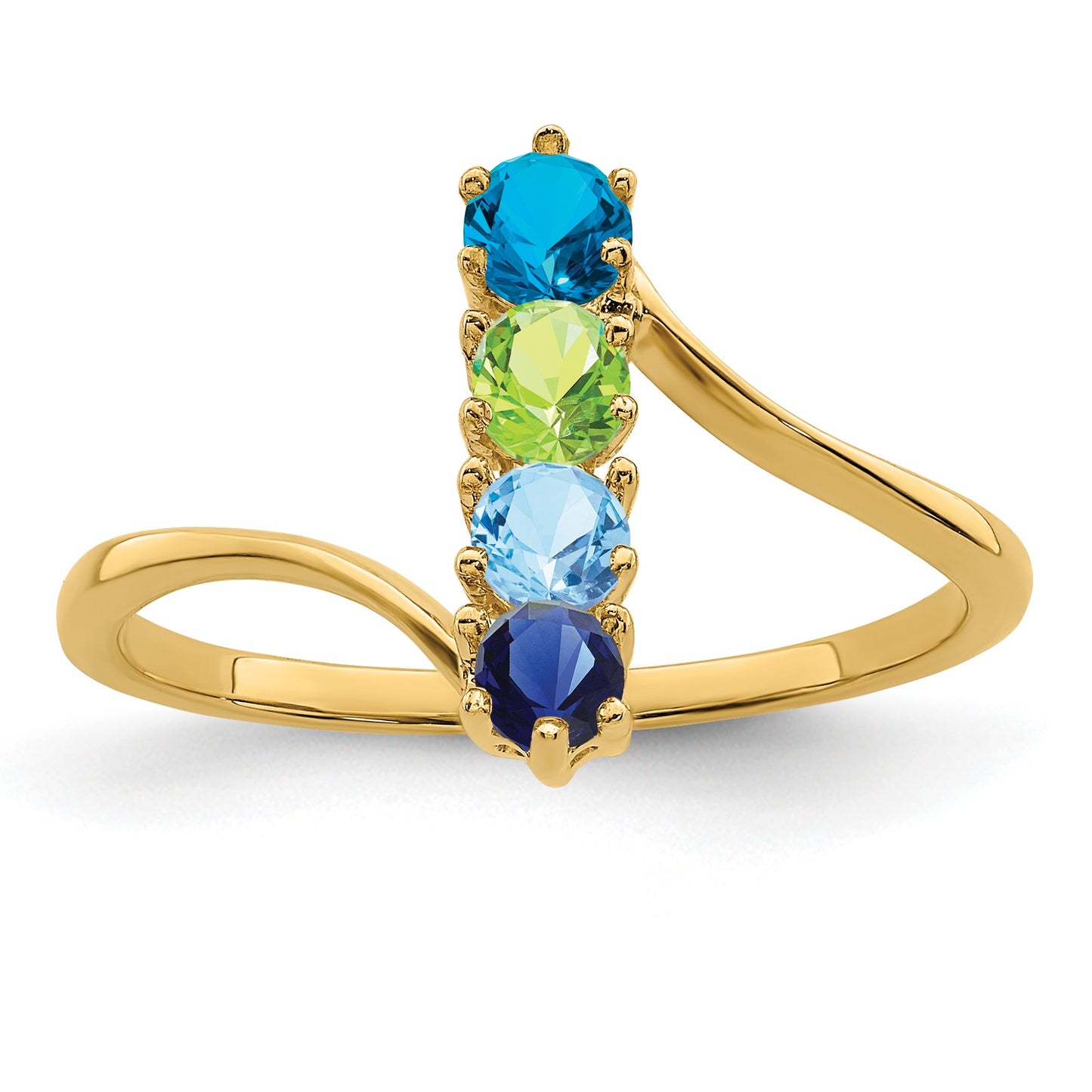 14k Polished 4-Stone Mothers Ring Mounting