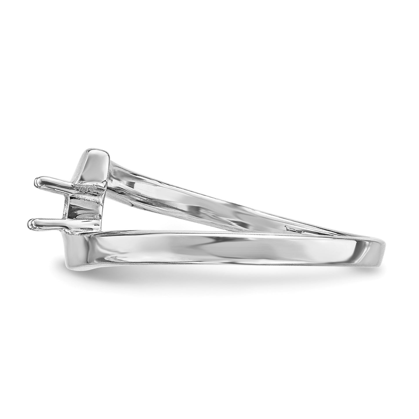 14k White Gold Polished 1-Stone Mothers Ring Mounting