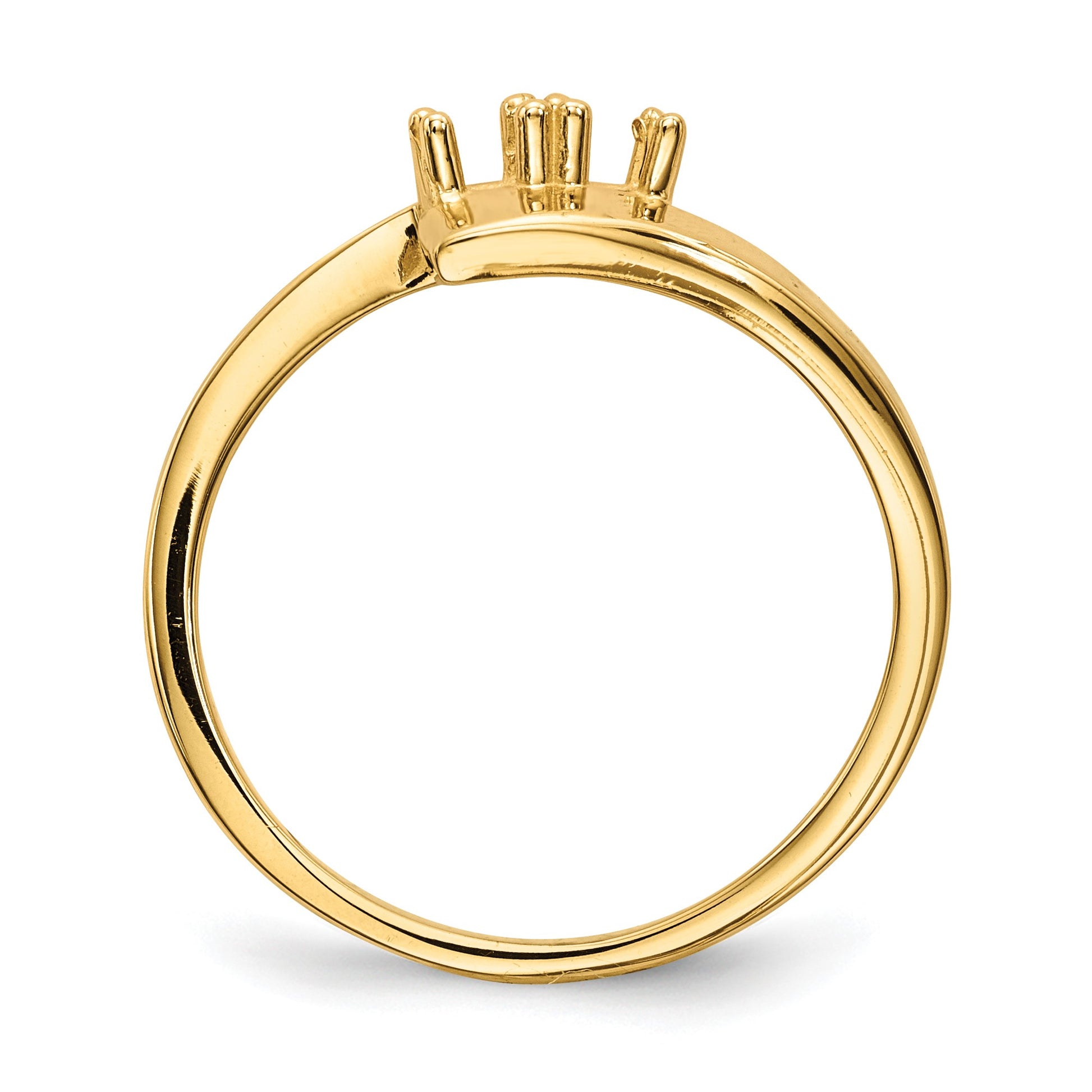 14k Polished 2-Stone Mothers Ring Mounting