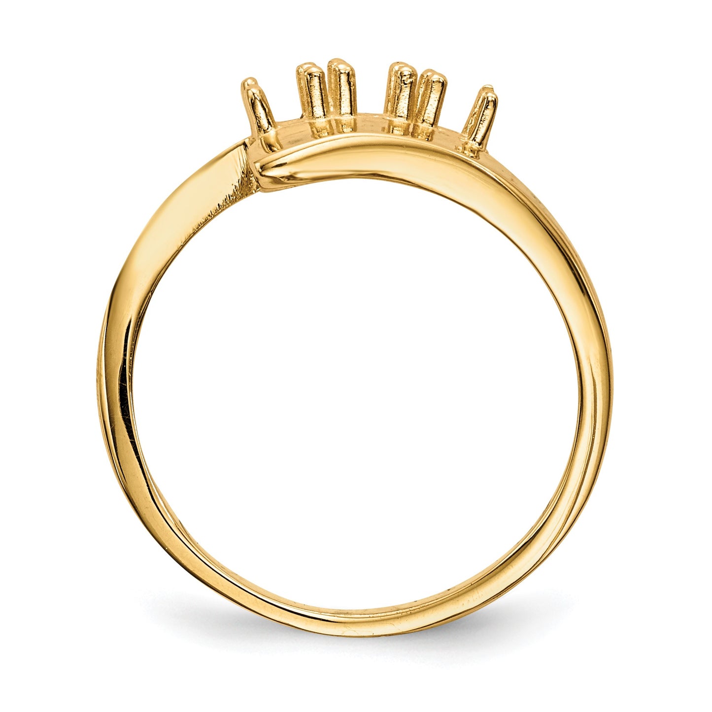 14k Polished 3-Stone Mothers Ring Mounting